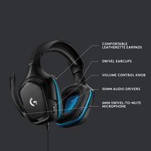 Load image into Gallery viewer, Logitech G432 DTS:X 7.1 Surround Sound Wired PC Gaming Headset (Leatherette)