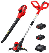 Load image into Gallery viewer, PowerSmart PS76115A 20V Lithium-Ion Cordless String Trimmer/Edger and Blower Combo Kit (Include Two Battery and Charger)