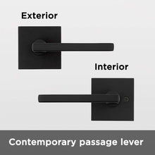 Load image into Gallery viewer, Kwikset Halifax Slim Square Lever Door Modern Contemporary Design Home Hallway Closet Passage Hardware handle