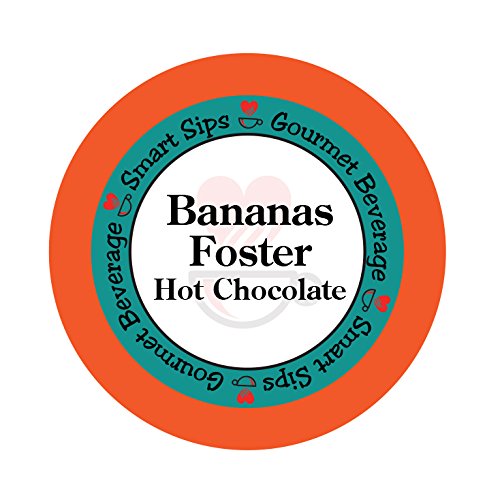 Bananas Foster Hot Chocolate, 24 Count Hot Cocoa Cups for Keurig Kcup Machines