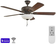 Load image into Gallery viewer, Rothley II 52 in. Bronze LED Smart Ceiling Fan with Light and Remote Works with Google Assistant and Alexa