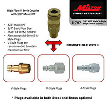 Load image into Gallery viewer, Milton Industries S-767 HI-Flo V-Style -FeetA,M,V-Feet 3/8-Inch MNPT Brass Body, Single