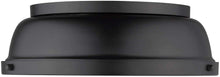 Load image into Gallery viewer, Golden Lighting 3602-14 BLK Duncan Flush Mount, Matte Black with Matte Black Shade