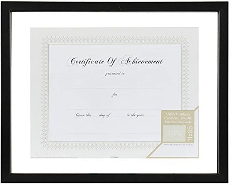 Gallery Solutions 11x14 Document Frame for Floating Display of 8.5x11 Document or Image, Black