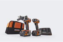Load image into Gallery viewer, Ridgid 18-Volt Gen5X Lithium-Ion Cordless Brushless Hammer Drill and Impact Driver Combo Kit with (2) 4.0Ah Batteries