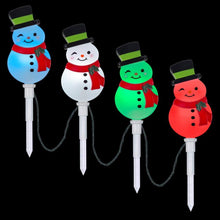 Load image into Gallery viewer, Lightshow 20 in. Christmas ColorMotion Pathway Stakes Snowman (Set of 4) 115711