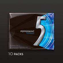 Load image into Gallery viewer, 5 Gum Peppermint Cobalt Sugarfree Gum, 15 Piece (10 Pack)