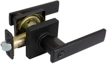 Load image into Gallery viewer, Westwood Matte Black Keyed Entry Lever with Square Rose