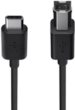 Load image into Gallery viewer, Belkin 2.0 USB-C to USB-B Printer Cable, 6-Foot (E9M022bt06-BLK)