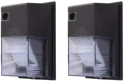 Commercial Electric 200-Watt Equivalent Integrated LED Bronze Outdoor Wall Pack Light, 4000K (2-Pack)