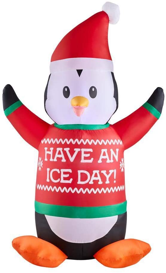 Home Accents Holiday 6 ft. Animated Inflatable Shivering Penguin Ice Day