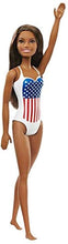 Load image into Gallery viewer, Barbie Doll USA Olympic Swimmer - African American Nikki Wearing White Swimming Suit with United States Flag Inspired Print ~ Go Team USA