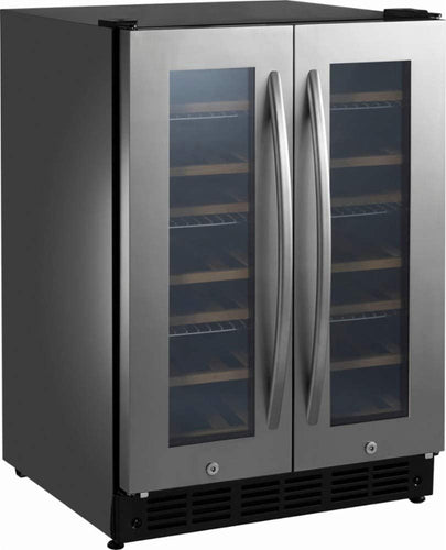 Insignia- 42 Bottle or 114 Can Built-in Dual Zone Wine and Beverage Cooler (NS-BC2ZSS8) Stainless Steel - New