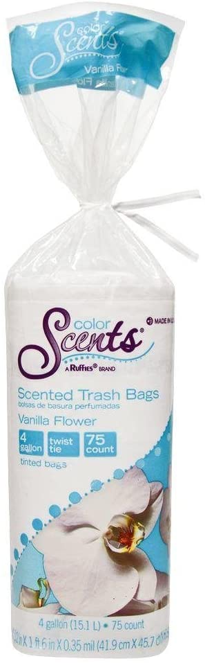 4 gal. Twist Tie Vanilla Flower Trash Bags (75-Count)