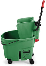 Load image into Gallery viewer, WaveBrake Rubbermaid Green 35 Qt Side Press Wringer Combo