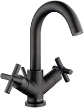 Load image into Gallery viewer, Glacier Bay Dorset Cross Single-Hole 2-Handle Bathroom Faucet in Matte Black