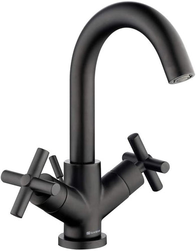 Glacier Bay Dorset Cross Single-Hole 2-Handle Bathroom Faucet in Matte Black