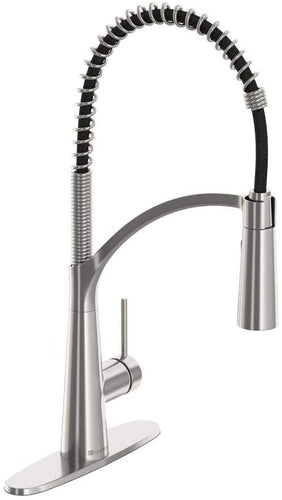 Glacier Bay Brenner Commercial Style Single-Handle Pull-Down Sprayer Kitchen Faucet in Stainless Finish
