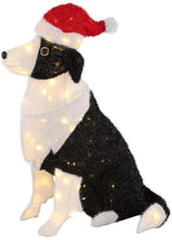 Load image into Gallery viewer, 30 in. 150-Light Tinsel Dog with Santa Hat