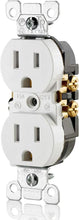 Load image into Gallery viewer, Leviton T5320-W 15 Amp, 125 Volt, Tamper Resistant, Duplex Receptacle, Residential Grade, Grounding