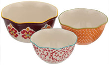 Load image into Gallery viewer, The Pioneer Woman Flea Market Scalloped Edge Serving Bowl Set, 3-Piece