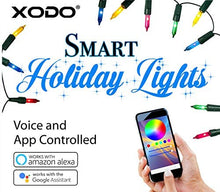 Load image into Gallery viewer, XODO Outdoor String Lights, Dream Color Christmas Lights with APP, Waterproof Color Changing LED String Lights for Wedding Party