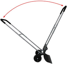 Load image into Gallery viewer, CASL Brands Heavy-Duty Rolling Snow Pusher with 6-Inch Polypropylene Wheels and Adjustable Aluminum Handle - Wheeled Snow Plow-Style Back Saver Snow Shovel - 26-Inch Blade