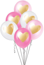 Load image into Gallery viewer, Unique 57080 Gold Heart Party Balloons, 6 Ct. 12"