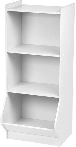 IRIS USA KSB-3WHT 3-Tier Storage Organizer Shelf with Foot board, 3 Shelves, White