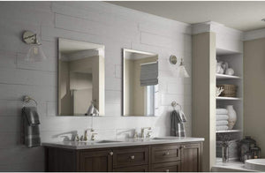 24 in. x 36 in. (M3) Rectangular Frameless TRUClarity Deluxe Glass Mirror with Easy-Cleat Flush Mount Hardware