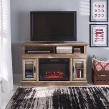 Load image into Gallery viewer, Better Homes and Gardens Crossmill Fireplace Media Console, Weathered Finish