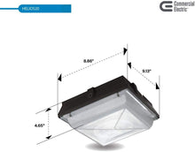 Load image into Gallery viewer, Commercial Electric Square 1-Light 20-Watt Dark Bronze LED Outdoor Flush Mount Area and Canopy Light with 2200 Lumens (2-Pack)