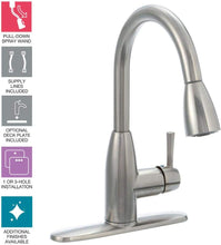 Load image into Gallery viewer, American Standard Fairbury Single-Handle Pull-Down Sprayer Kitchen Faucet in Stainless Steel