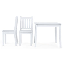 Load image into Gallery viewer, Tot Tutors Kids Wood Table and 2 Chairs Set, White (Daylight)