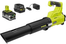 Load image into Gallery viewer, RYOBI P21100VNM 110 MPH 410 CFM 18-Volt ONE+ Brushless Lithium-Ion Cordless Variable-Speed Jet Fan 4Ah Battery Blower &amp; Charger Included