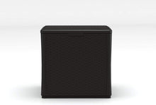 Load image into Gallery viewer, Suncast 60-Gallon Medium Deck Box - Lightweight Resin Indoor/Outdoor Storage Container and Seat for Patio Cushions and Gardening Tools - Store Items on Patio, Garage, Yard - Java