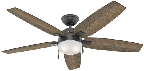 Antero 54 in. LED Indoor Matte Black Ceiling Fan with Light