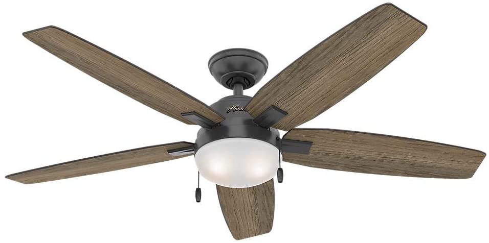 Antero 54 in. LED Indoor Matte Black Ceiling Fan with Light