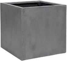 Load image into Gallery viewer, Pottery Pots Elegant Fiberstone Cube Planter Grey Pot - 12"x12"x12"