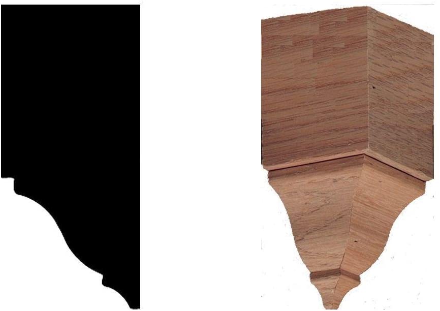 House of Fara 2 in. x 2 in. x 4-3/8 in. Oak Inside Corner Crown Block