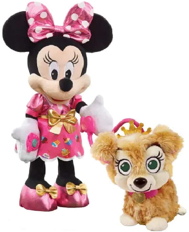 Disney Junior Minnie Mouse Walk and Dance Puppy, Party and Play Plush Toy for Girls Ages 3 and up