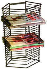 Load image into Gallery viewer, Atlantic Onyx 28 Wire DVD-Tower - Holds 28 DVDs/Blu-Rays or PS3 Games, Wall Mount or Freestanding in Black Steel, PN 1331