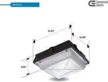 Load image into Gallery viewer, Commercial Electric Square 1-Light 50-Watt Bronze Integrated LED Outdoor Canopy with Flush Mount with 5200 Lumens and DLC-Rating (2-Pack)