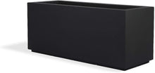 Load image into Gallery viewer, PolyStone Milan Tall Modern Outdoor/Indoor Rectangular Trough Planter, Lightweight, Heavy Duty, Weather Resistant, Polymer Finish, Commercial and Residential, 46" W x 19" H