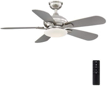 Load image into Gallery viewer, Benson 44 in. LED Brushed Nickel Ceiling Fan with Light and Remote Control