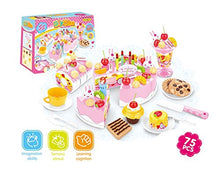Load image into Gallery viewer, Mundo Toys Birthday Cake Play Food Set PINK 75Pcs Plastic Kitchen Cutting Toy Pretend Play