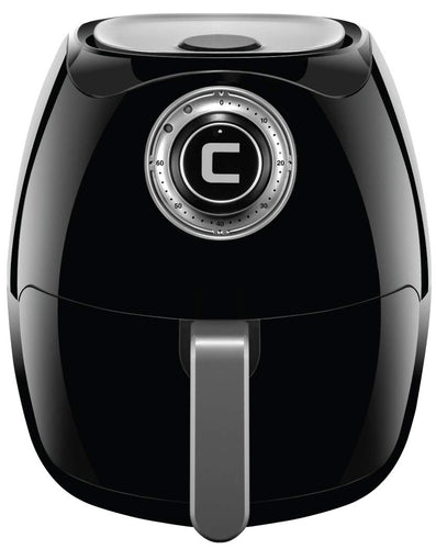 Chefman 3.5 Liter/3.6 Quart Air Fryer with Space Saving Flat Basket Oil Airfryer w/Dishwasher Safe Parts, 60 Minute Timer and Auto Shut Off, BPA Free, Large, Black