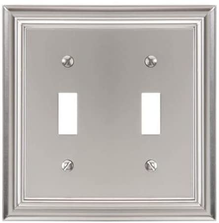 Elumina Continental Cast, Satin Nickel Wallplate, Double Toggle