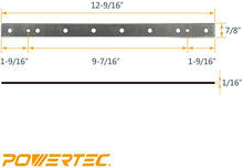 Load image into Gallery viewer, POWERTEC 128010 12-1/2-Inch HSS Planer Knives for DeWalt DW734, Pack of 3