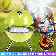 Load image into Gallery viewer, TWWT Round Kettle Charcoal Grill Premium Charcoal Stove Portable Iron BBQ Barbecue Grills w/Vent Patio Garden Indoor Outdoor Camping Cooking,Green